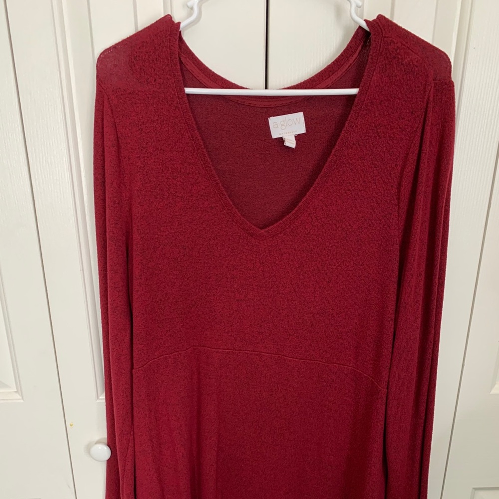 A:Glow Long Burgundy Sweater